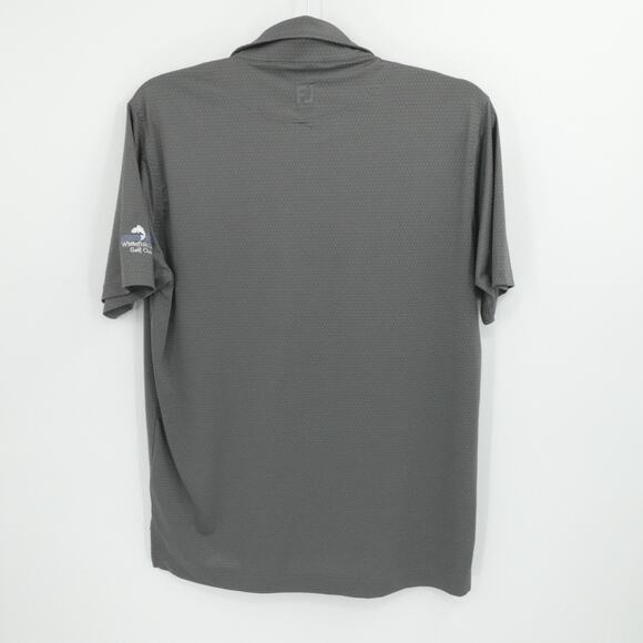 Footjoy Polo Shirt Men Large Gray Geometric Whitefish Lake Golf Polo Performance - Picture 2 of 12